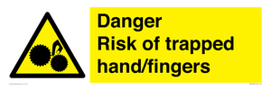 Danger Risk of trapped hand/fingers